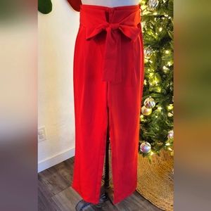 Red Highwaisted Dress Pants